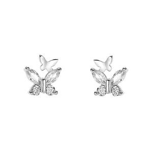 S925 Gorgeous Double Zircon Bow Butterfly Minimalist Y2K Ear Studs